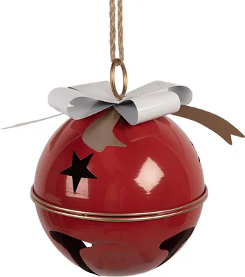 Image de Clayre & Eef Cloche de décoration Ø 25x30 cm Métal rouge
