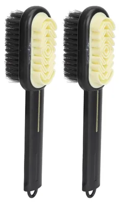 Immagine prodotto di Set di 2 spazzole per la pulizia delle scarpe, con setole su entrambi i lati, adatte per camoscio e gomma