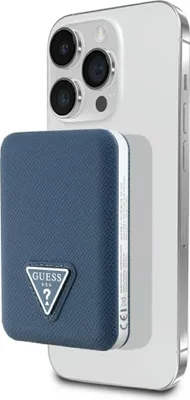 Zdjęcie produktu dla Powerbank Guess Grained Triangle 5000mAh 15W MagSafe niebieski