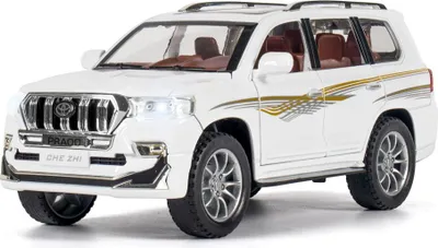 Obrázek produktu pro Alloy Car Model Toy pro 1: 24 Prado Stáhnout auta Dětské hračky pro děti dárky Chlapec přes zemi vozidlo bílé