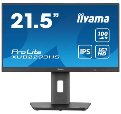 Zdjęcie produktu dla iiyama ProLite XUB2293HS-B6, 54,6 cm (21.5"), 1920 x 1080 px, Full HD, LED, 1 ms, Czarny
