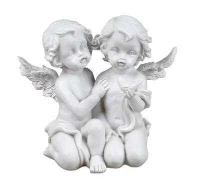Produktbild von Engel Paar Vogel Deko Schutzengel Engelfigur Skulptur Weihnachts Figur Elfe Fee