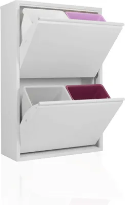 Produktbild von Betten-ABC Refina platzsparender Mehrzweckschrank aus pflegeleichtem Metall, Farbe: Weiß, Liter: 4 x 15 L