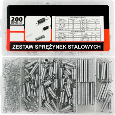 Produktbild von 200 Stück Stahl - Federn Satz Spiral-Federn Zugfedern verschiedene Größen M495