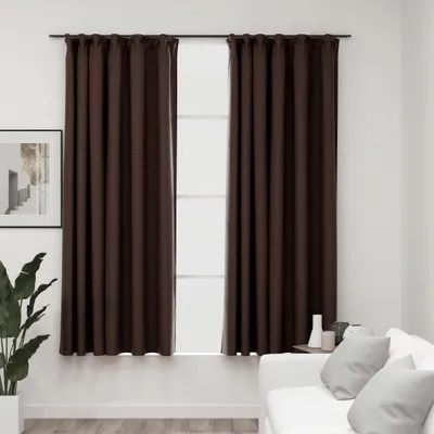 Produktbild von Verdunkelungsvorhänge Haken Leinenoptik 2 Stk. Taupe 140x175 cm , Gardinen & Vorhänge Design 2024