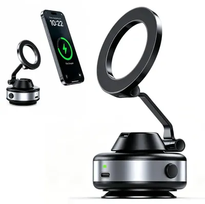 Image de Elzusha - Support magnétique pour téléphone de voiture - Pliable et rotatif à 360°