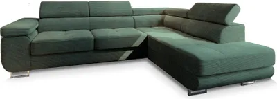 Produktbild von Masseno Ecksofa APIRO R-S mit Schlaffunktion L-Form, Sofa mit Bettkasten, Wohnzimmersofa, Couch, Soffa, Bettsofa, Couchgarnitur- Grün, POSO 14