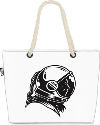 Produktbild von VOID Astronaut Zeichnung Comic Strandtasche Shopper 58x38x16cm 23L XXL Einkaufstasche Tasche Reisetasche Beach Bag
