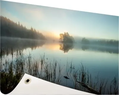 Produktbild von Gartenposter - 120x80 cm - Sonnenaufgang am See  - Modernes Wandbilder - Natur