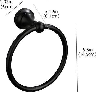 Produktbild von INF Handtuchring, Wandmontierter Handtuchhalter für das Badezimmer Schwarz