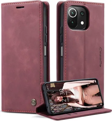 Obrázok produktu pre Puzdro Xiaomi 11 Lite 5G NE Leather Flip Cover Magnet Stand Function - Vínovo červená