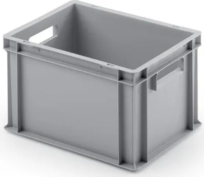 Produktbild von Eurobehälter mit offenem Griff | HxBxT 23,5x30x40cm | 22 Liter | Grau | Eurobox, Transportbox, Transportbehälter, Stapelbehälter