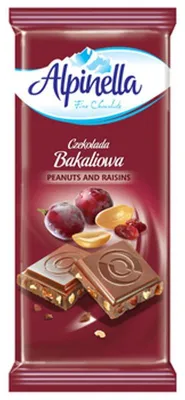 Obrázek produktu pro Czekolada Alpinella z bakaliami 90 g