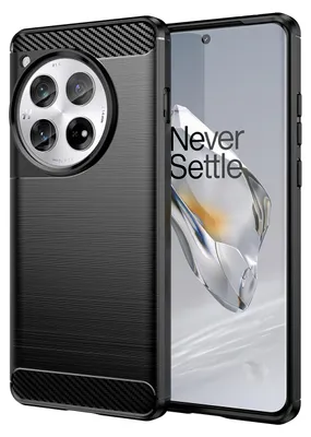 Produktbild von Hülle für OnePlus 12 Carbon-Faser Weich TPU Silikon Stoßfest Handyhülle Schwarz