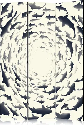 Zdjęcie produktu dla Parawan dwustronny Zwierzęta 135x172 cm 3-częściowy czarny