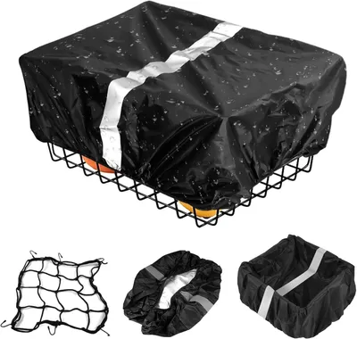 Imagen del producto de Bolsa impermeable para bicicleta, de 42x33x25 cm, con bandas reflectantes, ideal para transportar perros y compras