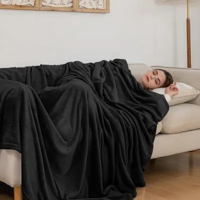 Productafbeelding van Unyqoos® Zachte, warme fleece deken – groot formaat, geschikt voor bed en bank, 100% polyester, 300 g, huidvriendelijk, wasbaar tot 40°C