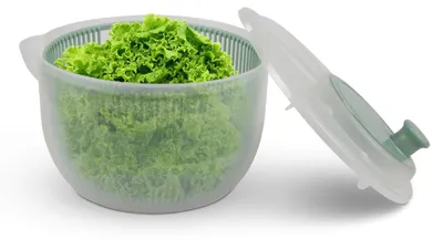 Salat-Zentrifuge 2,7 L, Ø20 cm, BPA-frei, 3-in-1, mit 3D-Kurbel
