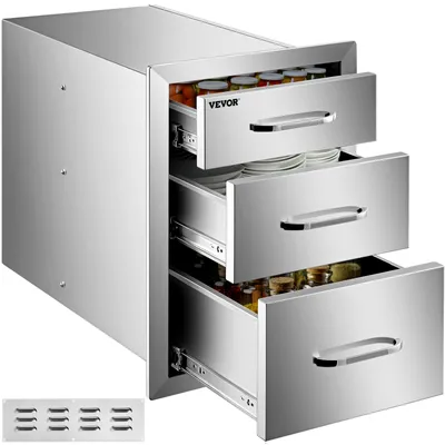 Obrázok produktu pre VEVOR 3 BBQ zásuvky zásuvky 36X51cm zásuvka gril plyn nerezová oceľ