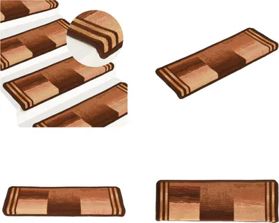 Obrázok produktu pre vidaXL Samolepiace rohože na schody 15 ks 65x21x4 cm Hnedá - Rohož na schody - Rohož na schody - Rohož na schody - Rohože na schody