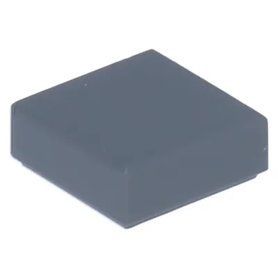 A single dark gray LEGO tile on a white background.