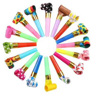Produktbild von 20 Stück bunte Partypfeifen, Hörner, Krachmacher, Partybläser, Pfeifen, buntes Kunststoff-Lärmspielzeug für Geburtstage, Kinder, Hochzeiten, Abschlussfeiern, Weihnachten, Jubiläumsfeiern