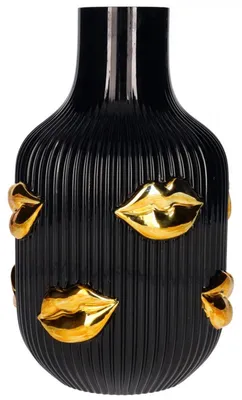 Produktbild von Gift Company Vase LŽAmour Lippen Schwarz Gold (25cm)