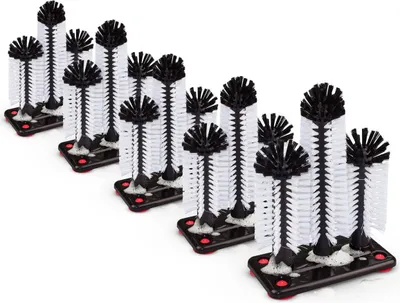 Image de Novaliv Sparset 5x lave-verres avec 3 brosses à vaisselle & ventouse, lave-verres pour la maison Bar Comptoir Gastronomie Fête, brosse de rinçage Évier Brosse à verre Bière Verre Nettoyage de verre