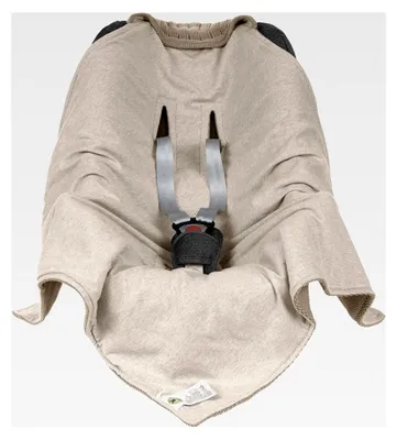 Produktbild von Baby Strickdecke für Autositz Einschlagdecke Babyschale 100% Baumwolle GOTS taupe