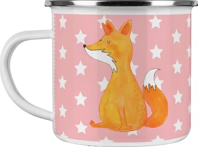 Produktbild von Mr. & Mrs. Panda Pott Einhorn Wunsch - Rot Pastell - Geschenk, Teetasse, Tasse Emaille, Füchse, Unicorns, Einhörner, Haferl, Fuchs, Fuchshörnchen, Unicorn, becher