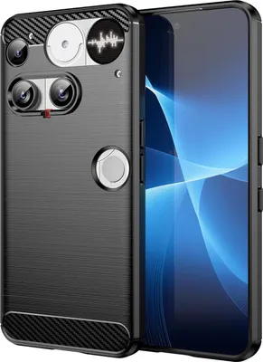 Produktbild von Für Nothing Phone 3 Carbon Fiber Brushed Design Textur TPU Schutz Hülle Schwarz