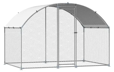 Obrázek produktu pro SucceBuy Velký kurník, 3x2x2 m, výběh s krytem, kurník s dvojitou střechou a bezpečnostním zámkem, vhodný pro kachny a králíky, výběh do zahrady, na farmu a na dvůr
