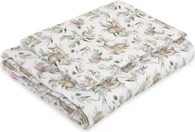 Image de Parure de lit enfant avec garnissage 120x90cm - woodland olive