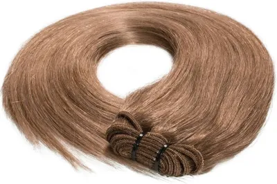 Produktbild von hair2heart Premium Echthaar Tressen zum Einnähen Extensions glatt - 40cm 50g 8/1 hellblond asch