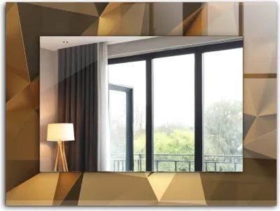 Produktbild von Bedruckter Spiegel - Wandspiegel - Dekorativer - Modern - 80x60 cm - Geometrische Formen