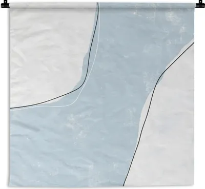 Produktbild von MuchoWow® Wandteppich Wandbehang Blau - Minimalismus - Abstrakt 60x60 cm Tapisserie Dekoration Wandtuch - Dekorationen - Wand Decke
