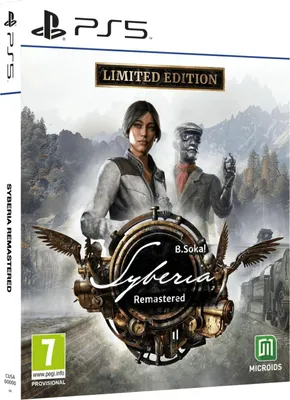 The image shows the front cover of a PlayStation 5 game case for Syberia - Remastered - Limited Edition.