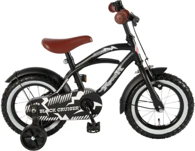 Produktbild von Volare Black Cruiser Kinderfahrrad - Jungen - 12 Zoll - Schwarz