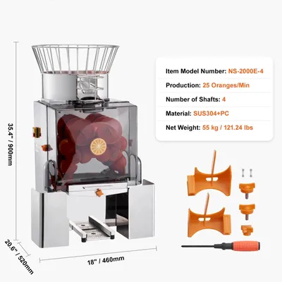 Produktbild von Vollautomatische Orangensprenge - Saftmaschine - Zitruspresse - Saftzentrifuge - Saftbereiter - Edelstahl