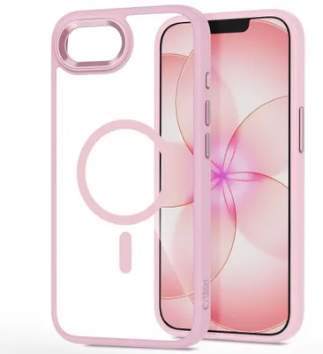 Obrázek produktu pro Pouzdro na iPhone 17e / 16e, Tech-Protect MagMat s MagSafe, průhledné a růžové
