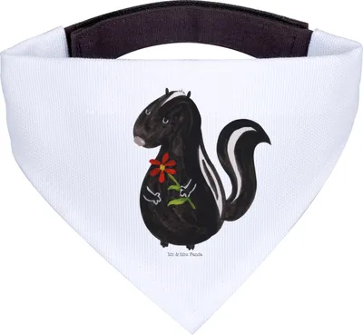Produktbild von Mr. & Mrs. Panda Dreieckstuch Stinktier Blume - Weiß - Geschenk, Schal Für Hunde, Wildtier, Dreams, Raubtier, Träume, Bandana, Halstuch Hund, Skunk