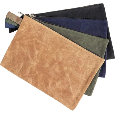 Productafbeelding van Gereedschapstassen set, 4 stuks, waterdicht, gewaxt zeildoek, 12.5x8.4 inch, meerkleurig