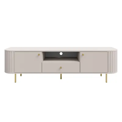 Produktbild von AX LIVING TV-Schrank Halay Beige, 2 Türen & 1 Schublade Moderne Rillenstruktur 180,6 cm