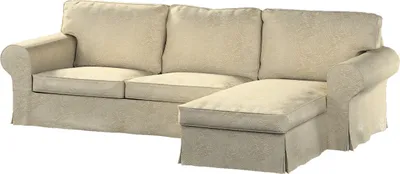 Produktbild von Dekoria Bezug für Ektorp 2-Sitzer Sofa mit Recamiere, beige-golden, Ektorp 2-Sitzer Sofabezug mit Recamiere