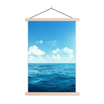 Produktbild von MuchoWow® Textilposter Meer - Himmel - Sonne 120x180 cm mit holzfarbenen Rahmen - Textil-Plakat