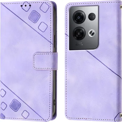 Produktbild von Hülle für OPPO Reno8 Pro 5G Prägung Flip Leder Brieftasche Schutzhülle mit Ständer Lila