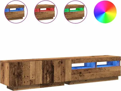 Immagine prodotto di Mobile Porta TV con LED Legno Antico 200x35x40 cm Truciolato