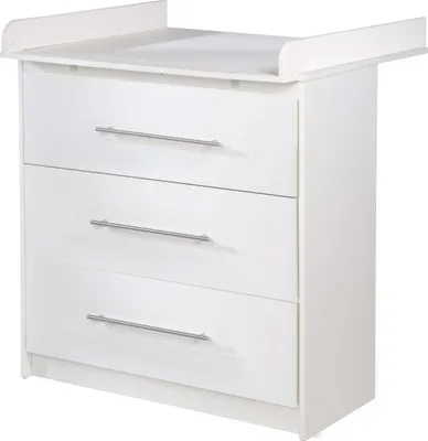 Produktbild von roba Wickelkommode „Maren“ mit abnehmbarem Aufsatz , schmal, 3 Schubladen, Wickelhöhe 90 cm, Weiß
