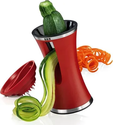 Produktbild von Küchenprofi Spiralschneider Vegatelli in der Farbe rot aus Edelstahl