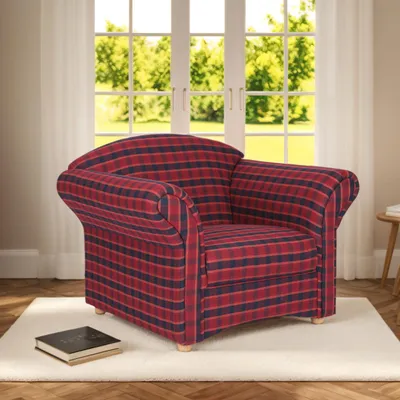 Image de Fauteuil rembourré Loretta, env. 110 x 84 x 84 cm – Rouge à carreaux